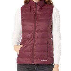 Eddie Bauer Women’s Burgundy Fitted Down Vest Size Medium